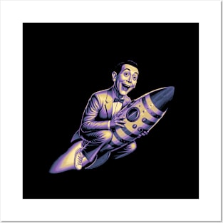 Funny Peewee Herman Rocket Posters and Art